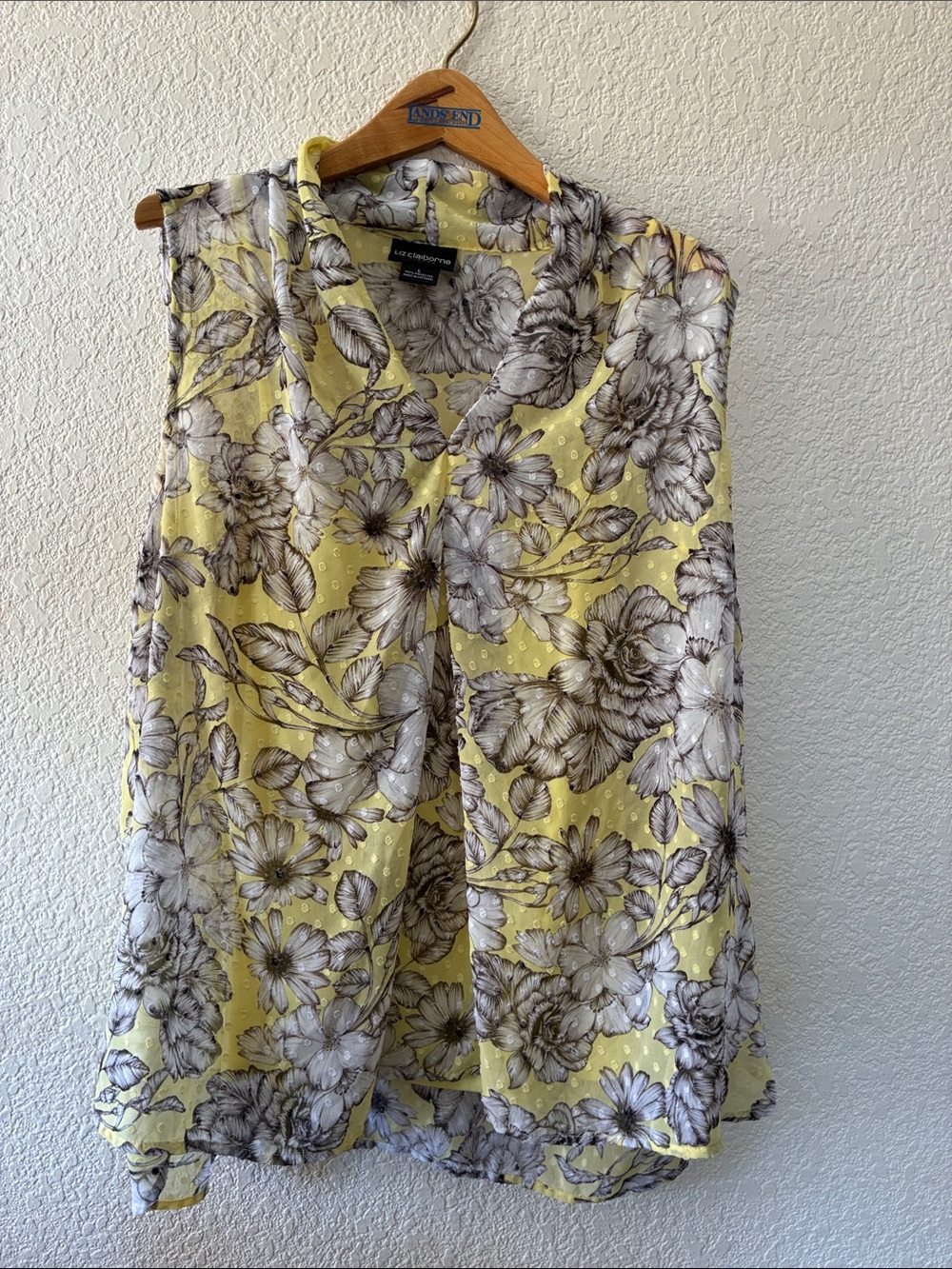 Liz Claiborne Yellow Floral Sleeveless Camisole